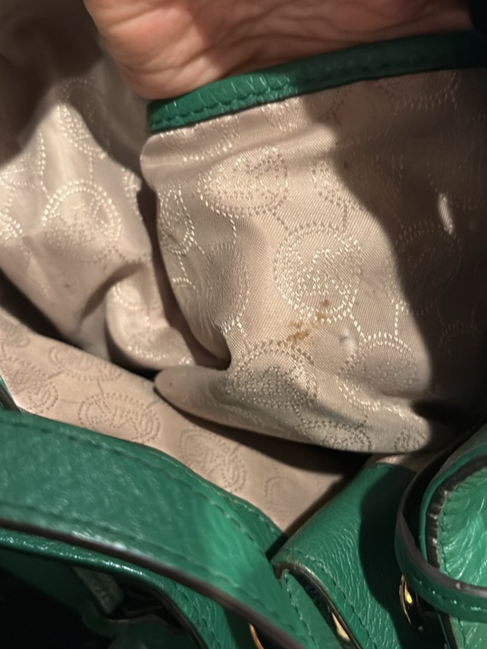 Michael Kors Emerald Green Pebbled Leather Drawstring Hobo - Picture 10 of 10